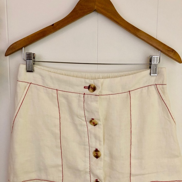 🌸SOLD🌸 Amadi Anthropologie Jupe 100% Linen Skirt - Picture 2 of 9
